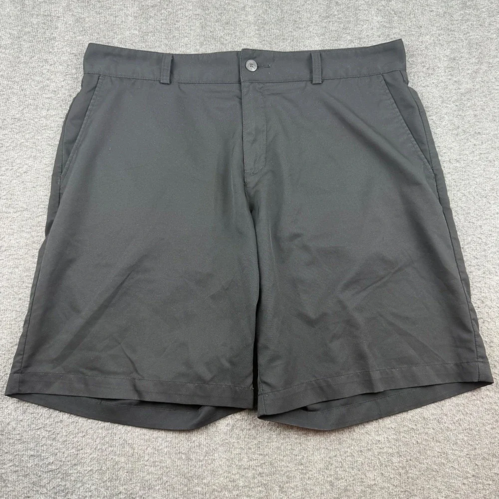 Adidas Golf Shorts Men's 36 Black Climalite Flat Front‎ Performance Athletic